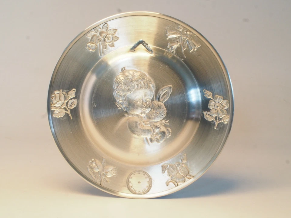 MADE IN NORWAY Christening Pewter Plate Baby Name Weight Date Time Engravable - Image 2 of 2