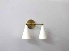 Pair of Italian Wall Sconce , Mid-Century Stilnovo Inspired Brass Wall Sconce
