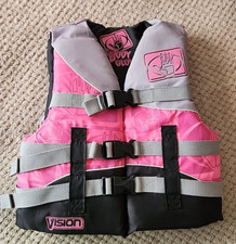 BODY GLOVE Vision Youth Pink/Black Life Vest Flotation Device Jacket Boating