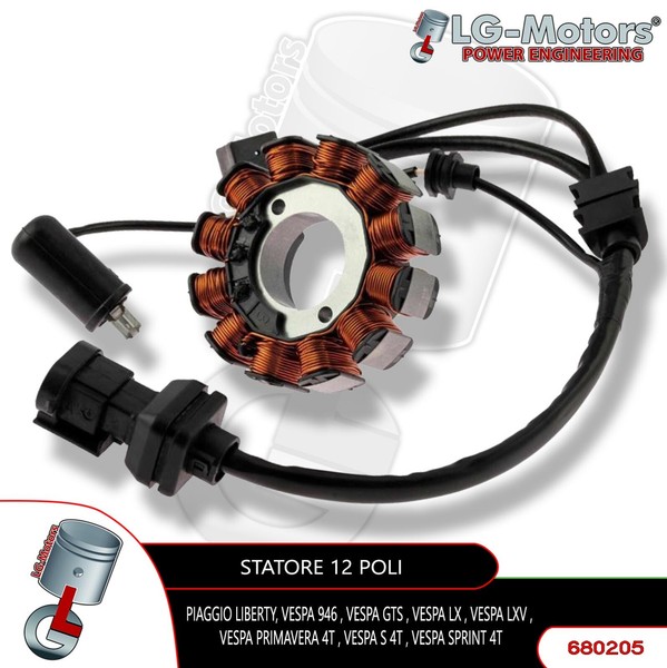 Stator 12 Poli Drehstrom Piaggio Liberty Iget 4T Corporate E4/E5 125 2017 2018-image