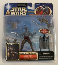 Hasbro Star Wars Attack Of The Clones Jango Fett Elec Jet Pack Action Figure