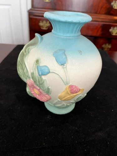 Vintage Hull Pottery Bowknot Vase B-4-6.5 Pastel Colors