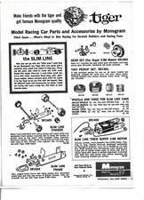 Vintage Ad 1960 era Monogram Tiger 1/32nd Slim Line Parts, Motor  Cars