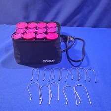 CONAIR HS29T Compact Hot Rollers Set of 12 with Clips 2 Sizes Purple/Pink Tested