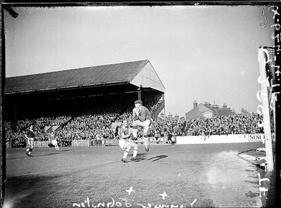 #ad Liverpool goalkeeper Tommy Younger catches ball under pressure fro Old Photo AU $9.00