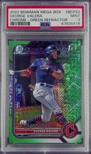 2022 Bowman Mega Box Green Mojo Refractor /99 George Valera PSA 9 MINT 1ls3