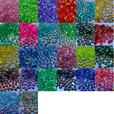 AB 2 - 6mm Cristallo Fondo Piatto Strass Iridescenti Nail Art Festival Viso Gemme