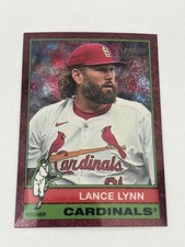 2025 Topps Heritage - Lance Lynn #318 Chrome Burgundy Sparkle Refractor