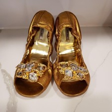 Miu Miu Jewel Crystal Embellished Peep Toe Ballet Ballerina Flats Shoes 585