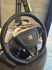 Seat Ibiza Mk4 6j Bocanegra Flat Bottom Steering Wheel Complete Flappy Paddle