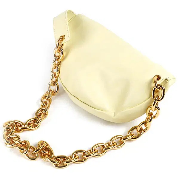 Bottega Veneta Leather Chain Belt Bag, Light Yellow, Italy thumbnail 3