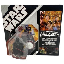 Star Wars 30th Anniversary Darth Vader Coin Album 3.75  Figure 2006 Hasbro New