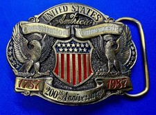 United States America Constitution 200th Anniversary Patriotic USA Belt Buckle
