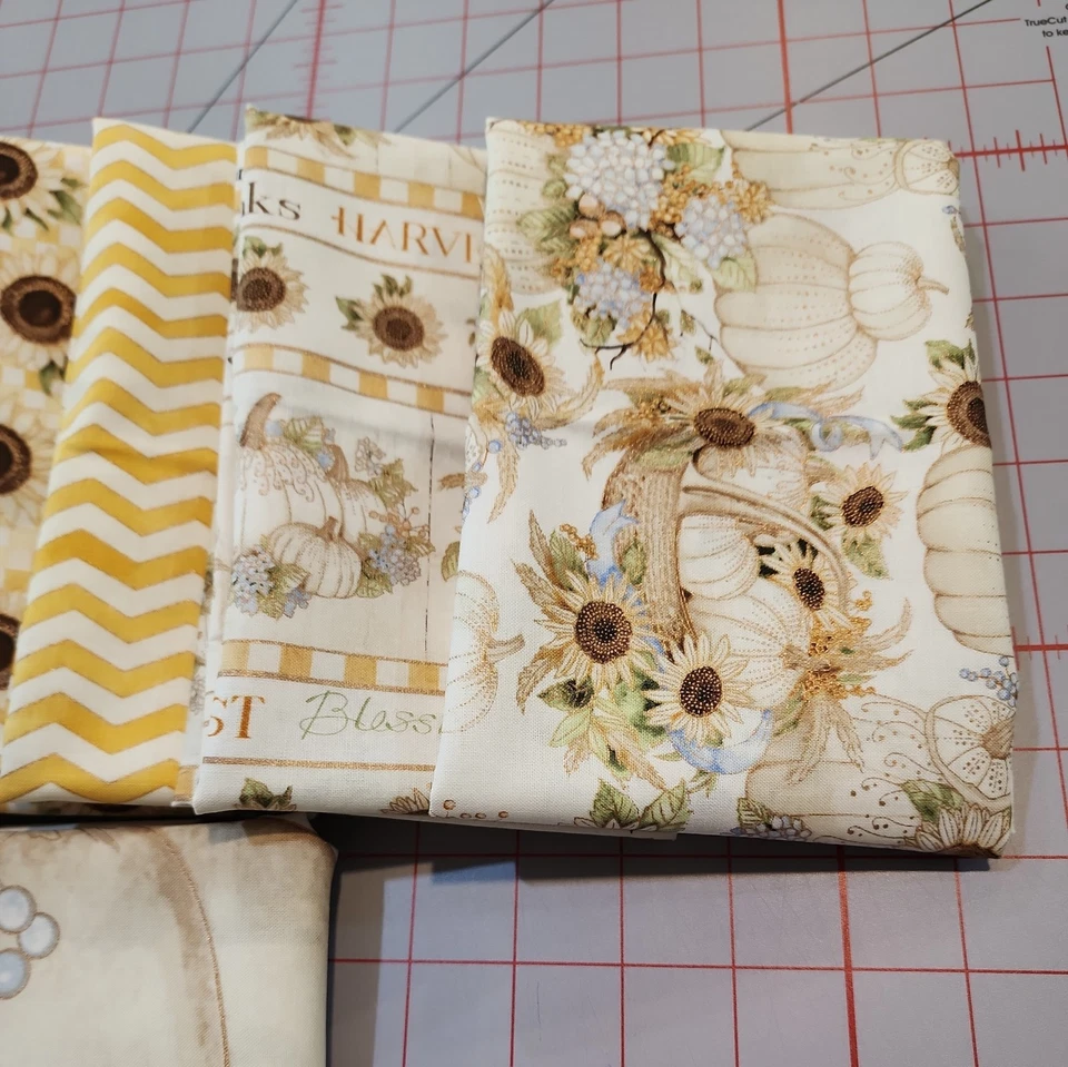 Tela de algodón acolchada, elegancia otoñal 14 restos de extremo de perno 8 yardas 15" Foto 4 de 4