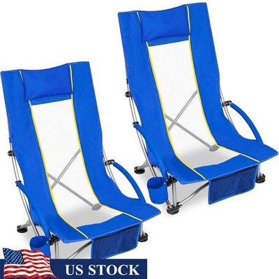 Comfortable Breathable Chair W/ Mesh Backrest 2 Pack Foldable Outdoor Support US