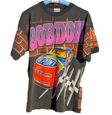 Jeff Gordon 24 NASCAR DuPont AOP Racing Shirt Vintage 90s Single Stitch USA 