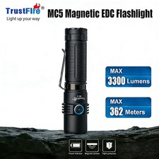 Trustfire 3300 Lumen Magnetic Rechargeable Tactical LED Flashlight EDC Torch D