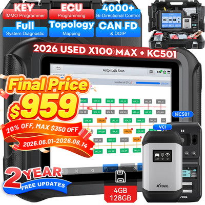 USED XTOOL X100 MAX IMMO Key Programmer Auto Diagnostic Tool Topology Mapping