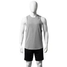 GYMSHARK Men's Muscle Tank Top Size L Large Gray Heather Sleeveless Gym Workout