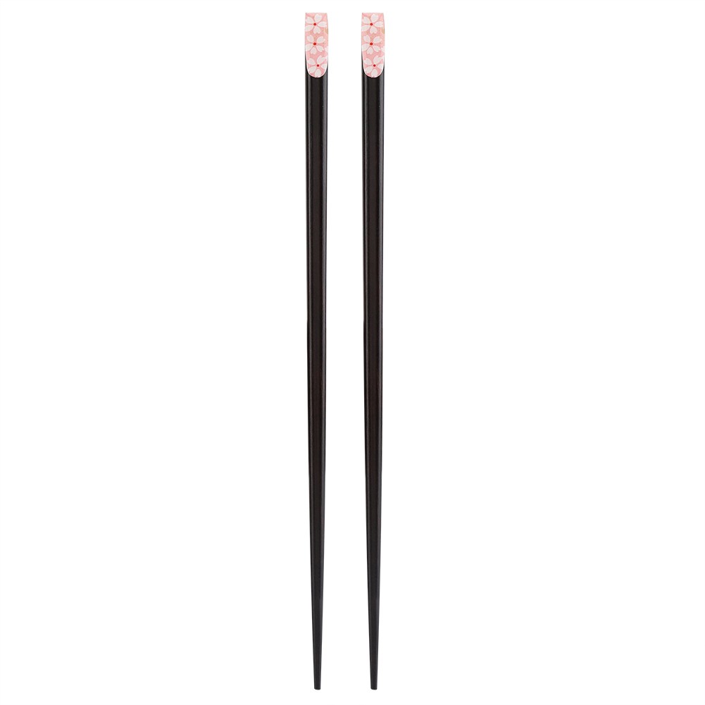 1 Pair Of Japanese Style Pattern Reusable Durable Wooden Chopsticks