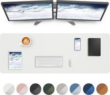 Large Desk Mat,55" X 17"Leather Desk Pad Protector,Large Mouse Pad,Office Desk M