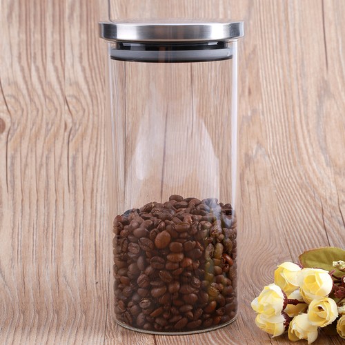 1000ml Verre Pot De Rangement Café Grains Cuisine Récipient Alimentaire - Imagen 12 de 12