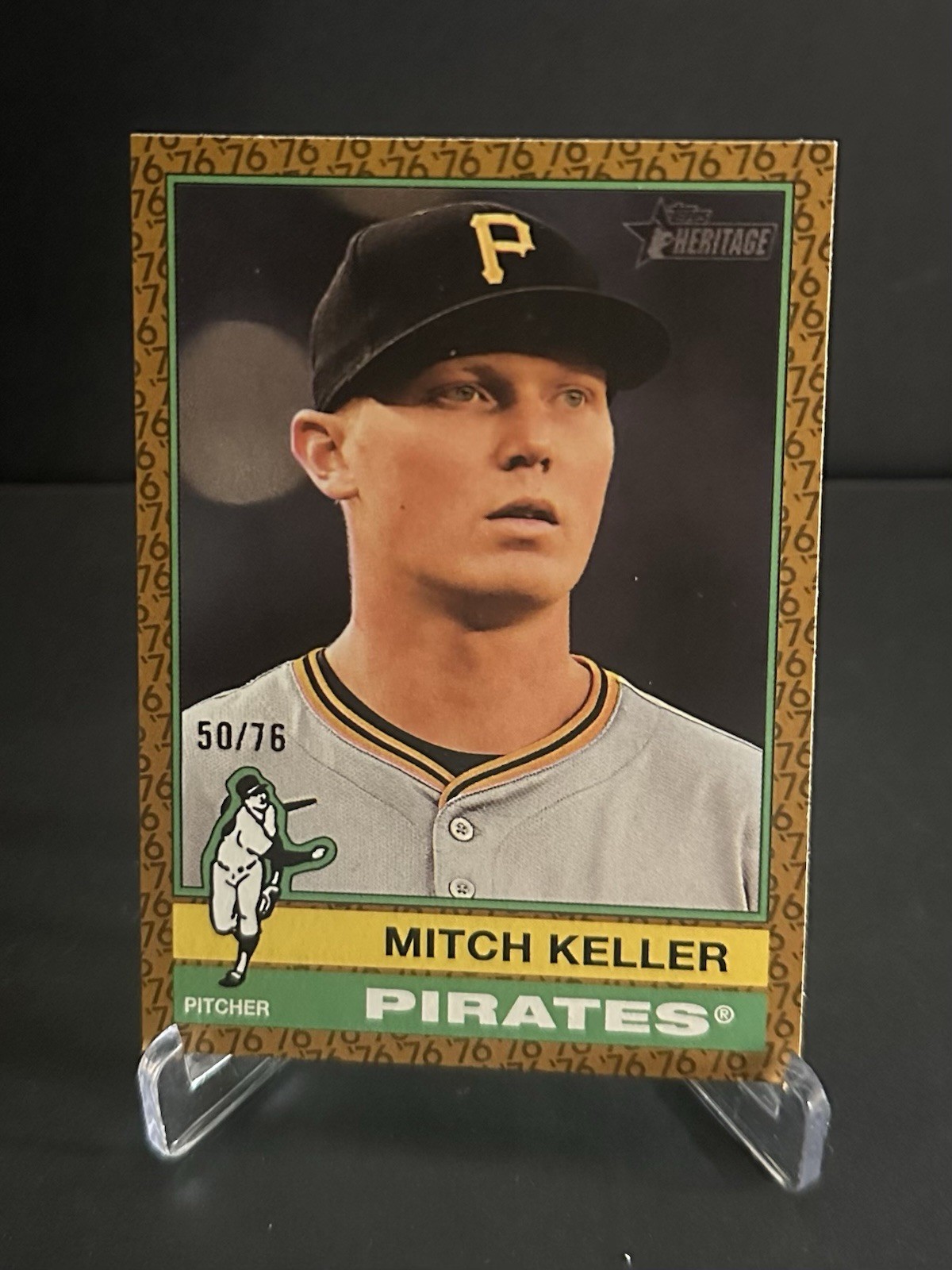 2025 Topps Heritage Baseball Mitch Keller 1976 Border Parallel 50/76 Pittsburgh Pirates