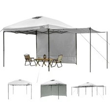 10x10 Easy Pop Up Canopy Tent with 2 Sidewalls, Instant Outdoor Shade Shelter...