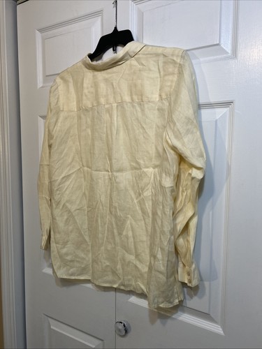 NWT J Jill Love Linen Long Sleeve Button Up Shirt Top Size XL Sunlight J.Jill - Picture 9 of 10