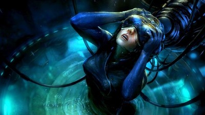 Anime ghost in the shell art girls futuristic blue Play Gaming Mat Desk Game