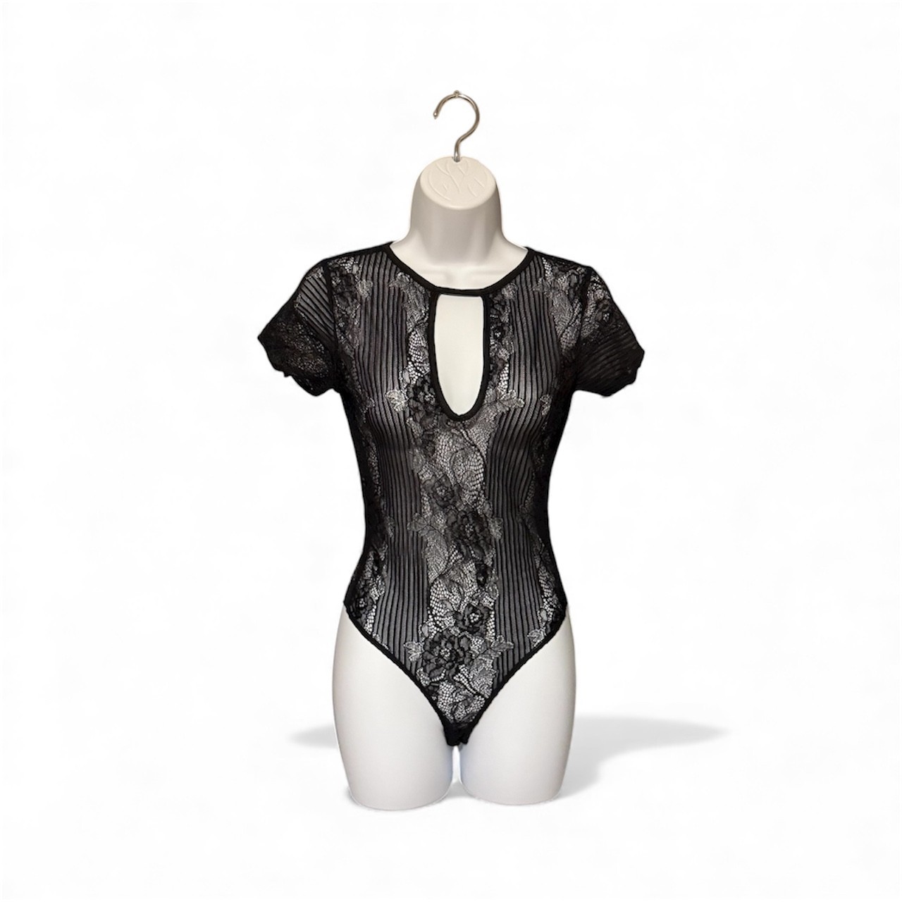 Charlotte Russe Black Lace Body Suit Women's Size XS