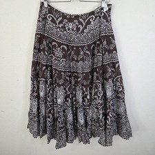 Jones New York Signature Midi Skirt Woman Size 6 100 Cotton Floral Fit Flare