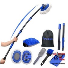 15 Curved Car Wash Brush with Long Handle Kit, 55-Inch 4-Section Extendable
