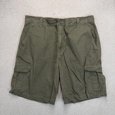 Chaps Cargo Shorts Mens 38 Green Canvas Relaxed Fit Pockets Workwear Casual
