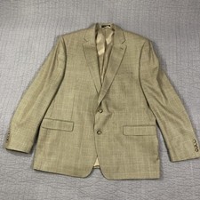 Lauren Ralph Lauren Blazer Mens 48L Tan Brown Houndstooth Silk Wool Sport Coat