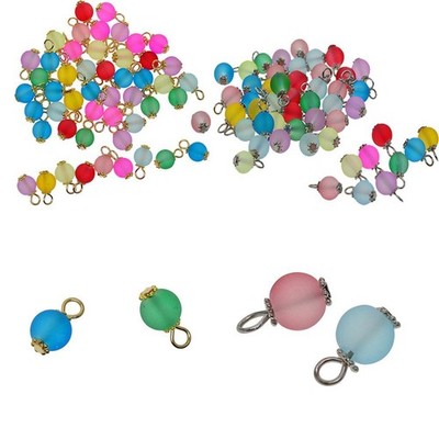 50 Stck. Gemischte Farben Milchglasperlen Charms Hänger Anhänger Schmuck Teile