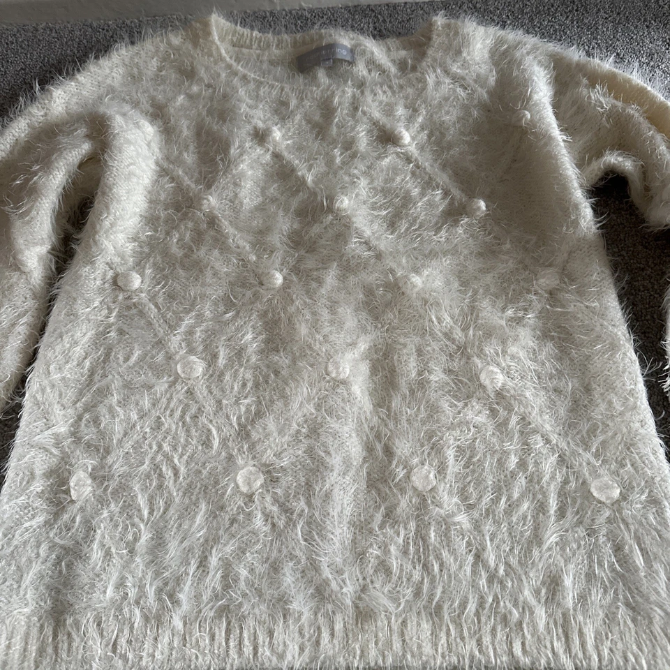 Redherring womens fluffy cream jumper 8 red herring - Image 2 of 4