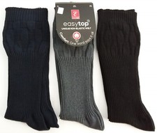 Easytop, Non-Elastic Welt, Mens', Navy/Grey/Black Socks, 3 Pairs, Size 7 - 11 UK