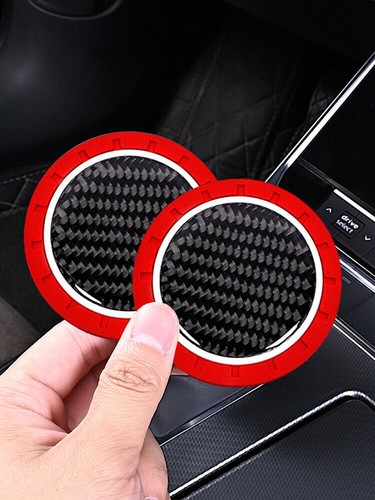 2x Carbon Fiber Truck Car Accessories Water Cup Holder Pad Anti-slip Coaster Mat - Picture 10 of 16