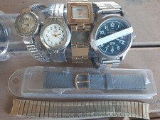 VINTAGE WATCH LOT OF 4 WATCHES Womans, Men + two extra bands For PARTS/REPAIR