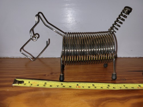 Metal Coiled Mail Letter Desk Holder Organizer Terrier Vintage 1950s Scotty Dog