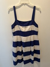 ANN TAYLOR LOFT Blue & White Stripped Dress Size 2