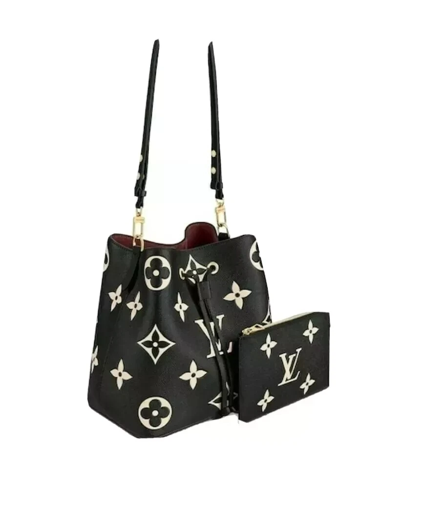 LOUIS VUITTON NeoNoe Giant Monogram Black Empreinte BiColor Bag