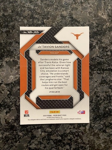 2024 Panini Prizm Draft Ja’Tavion Sanders New Recruits Rookie Red Ice #NR-JSS - Picture 2 of 2