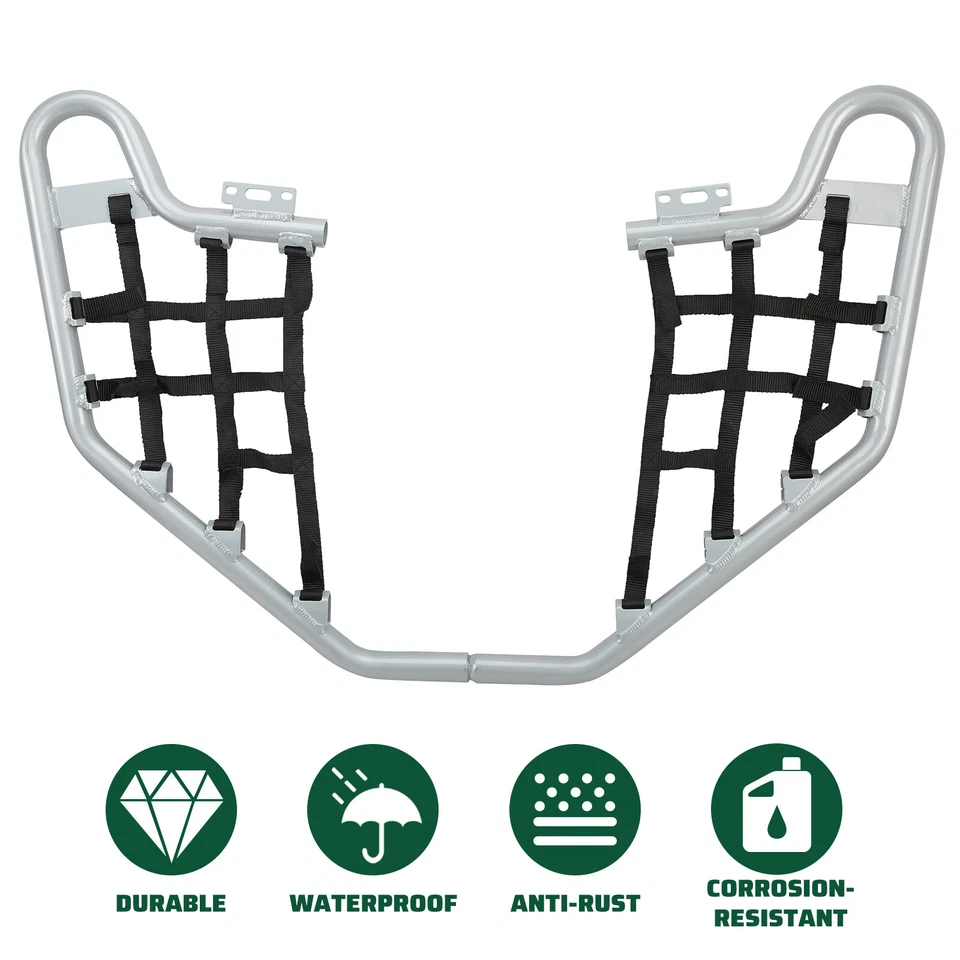 适用于本田 TRX 700XX 08-09 双脚凳 铝制 银色 Nerf 杆 带黑色网 — 第 4/4 张图片