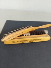 Two Vintage Hat Brushes Display Only Fragile H. Cooper Hatter Derbyshire England