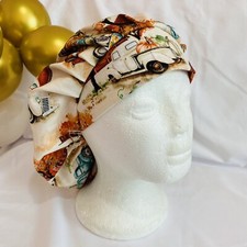 surgical/medical cap, bouffant wt/ cord lock - HARVEST/FALL/Thanksgiving