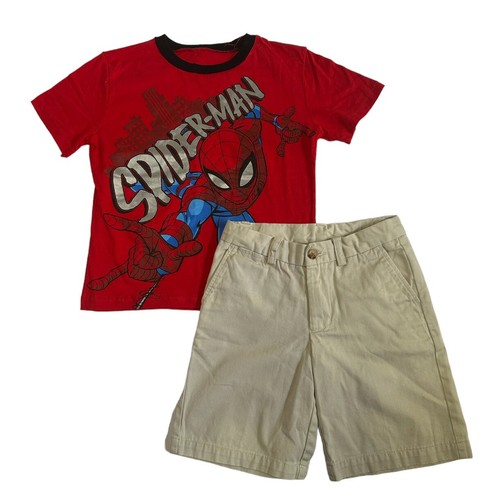 T-SHIRT & SHORTS-Polo Ralph Lauren-Marvel Spider-Man Boys 2 Pieces-Size 6
