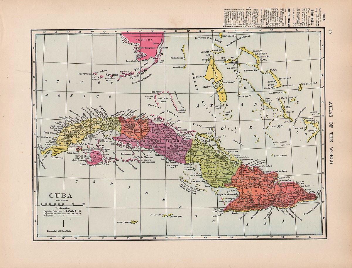 1909 MAP ~ CUBA WITH PROVINCES CITIES-TOWNS HAVANA | eBay