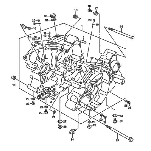 Kit vis carter moteur inox Suzuki VZ 800 Marauder 1997-2004